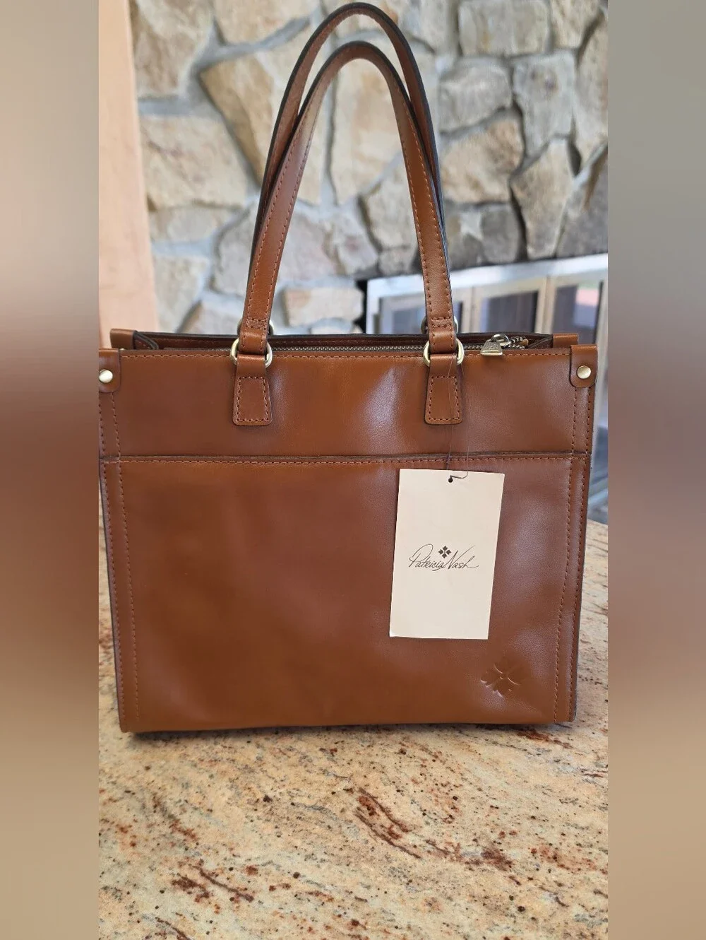 Patricia Nash  Med Ava Tote Bag in Tan Vegetable Tanned Rose Tooled Leather NWT